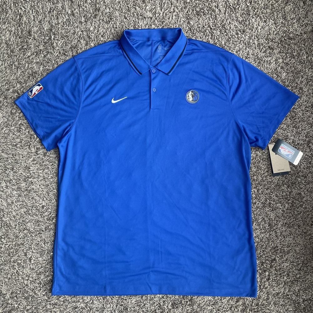 Nike Dallas Mavericks Polo Shirt Size 2XL-TALL Royal Blue Dri Fit DN8061-480